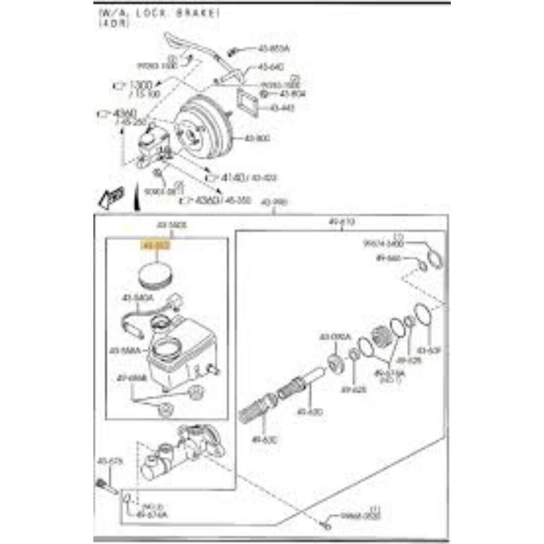 Genuine Mazda OEM Brake Master Cylinder Cap 01-03 Protege 5 99-01 626 91-98