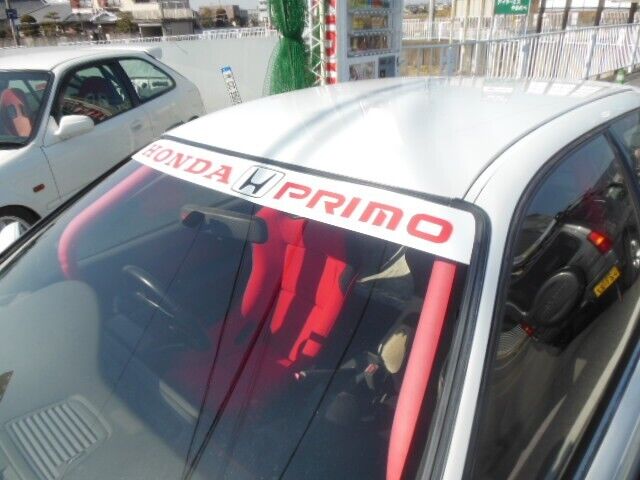 Honda front white window sticker decal Primo Civic EK9 EG6 EF9