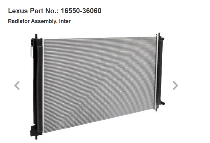 Genuine Toyota LEXUS IS200t 300 Radiator Intercooler Cooling RC 16550-36030 New
