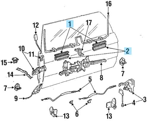 Toyota Genuine 90 91 92 4runner Back Window Regulator Track Channel Repair Kit