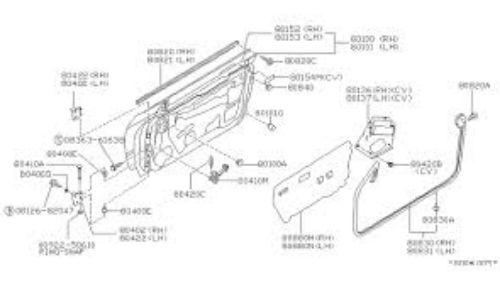 NISSAN Genuine S13 Silvia MOULDING FRONT DOOR OUTSIDE Left & Right Set