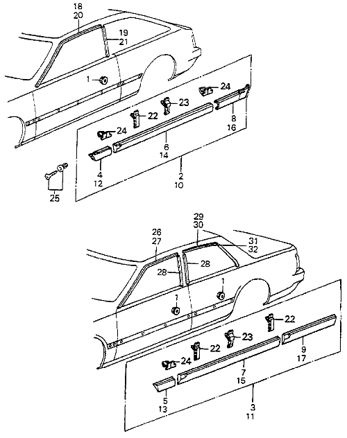 GENUINE HONDA OEM 89-91 CRX B PILLAR TRIM LEFT DRIVER SIDE 72470-SH2-A01