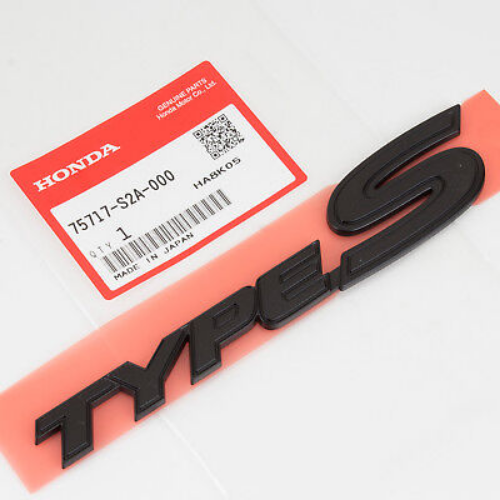 Genuine Honda OEM S2000 Type S Rear Emblem BLACK Badge 00-09 JDM AP2 CR NEW OE