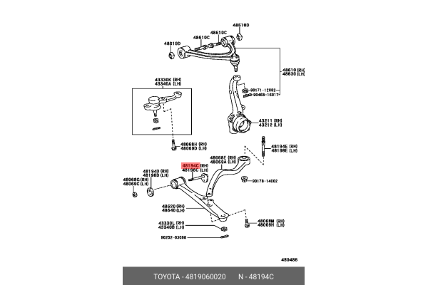 Genuine Toyota OEM Alignment Cam Bolt FEBEST 0129-009 48190-60020