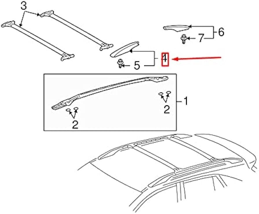 TOYOTA Right Front Roof Rack Cover Genuine 2004-2009 LEXUS RX330 RX400H RX350