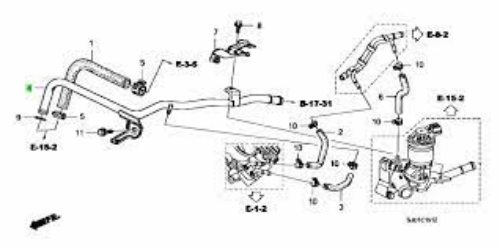 Genuine Honda 2007-2009 Engine Coolant Pipe Heater Pipe CR-V 2.4L 19510-RTB-000