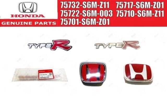 HONDA ACURA Genuine INTEGRA 05-06 DC5 Type-R RSX Red H Emblem Badge FULL SET OEM