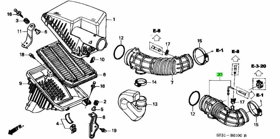 Genuine Honda 1996-2004 Acura Air Intake Hose Tube RL 17228-P5A-A11 OEM Japan