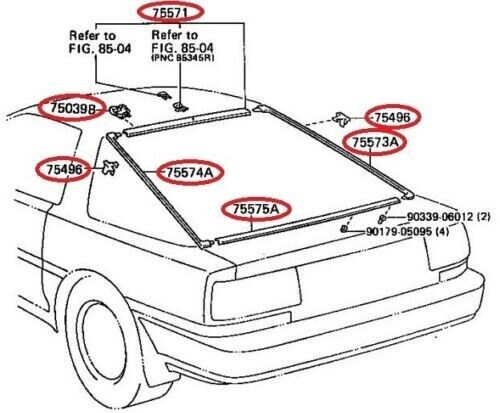 Toyota Genuine Supra MK3 JZA70 Rear Grass Windshield Molding Set Japan New
