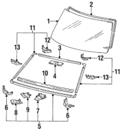 Genuine Toyota OEM 4Runner Pickup 1989-95 Windshield Moulding Outer Upper
