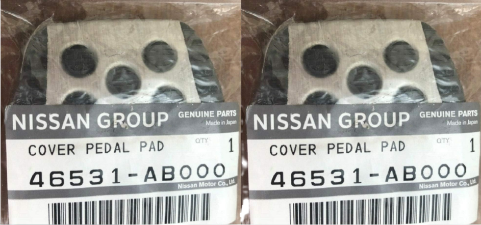 Genuine Nissan 46531-AB000 x2 Aluminum Clutch & Brake Pedal Pad Cover