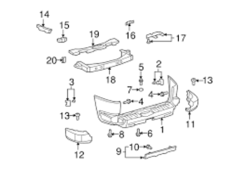 Toyota OEM 07-14 FJ Cruiser Right RH Rear Bumper Pad Cover Replace 52462-35021