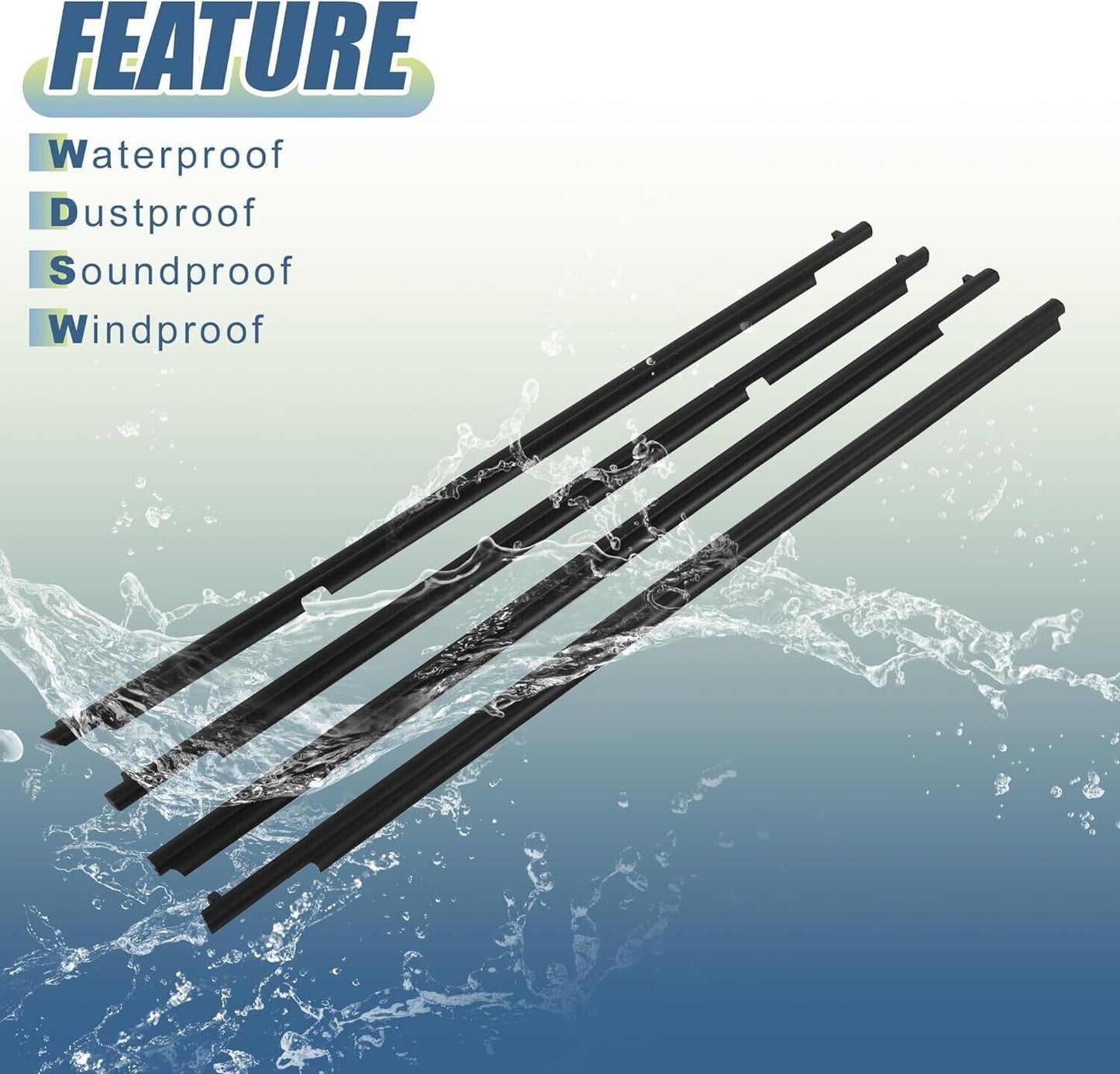 Genuine TOYOTA 10-22 OEM 4RUNNER Door Belt Molding Weatherstrip Front Rear 4pcs