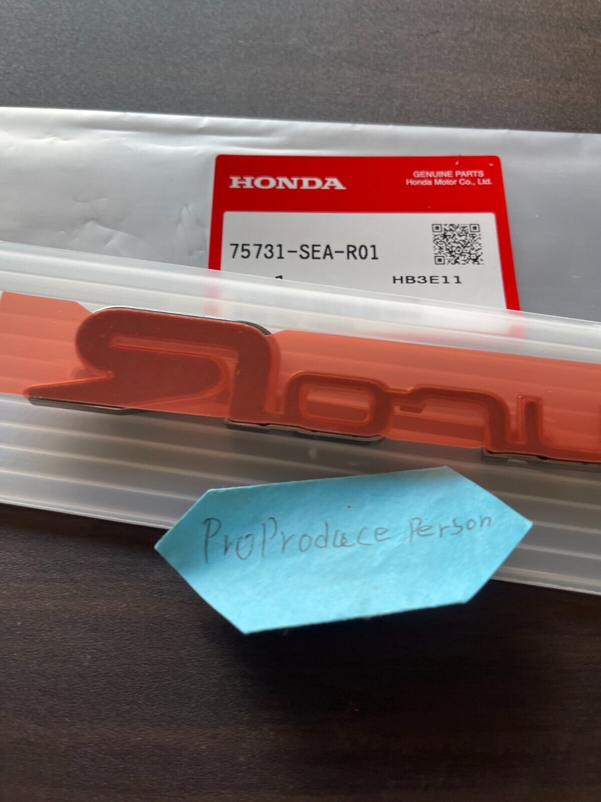 Genuine HONDA Euro R Emblem Acura TSX Accord CL7 OEM JDM CL8 CL9 EK9 EP3 DC5 NEW