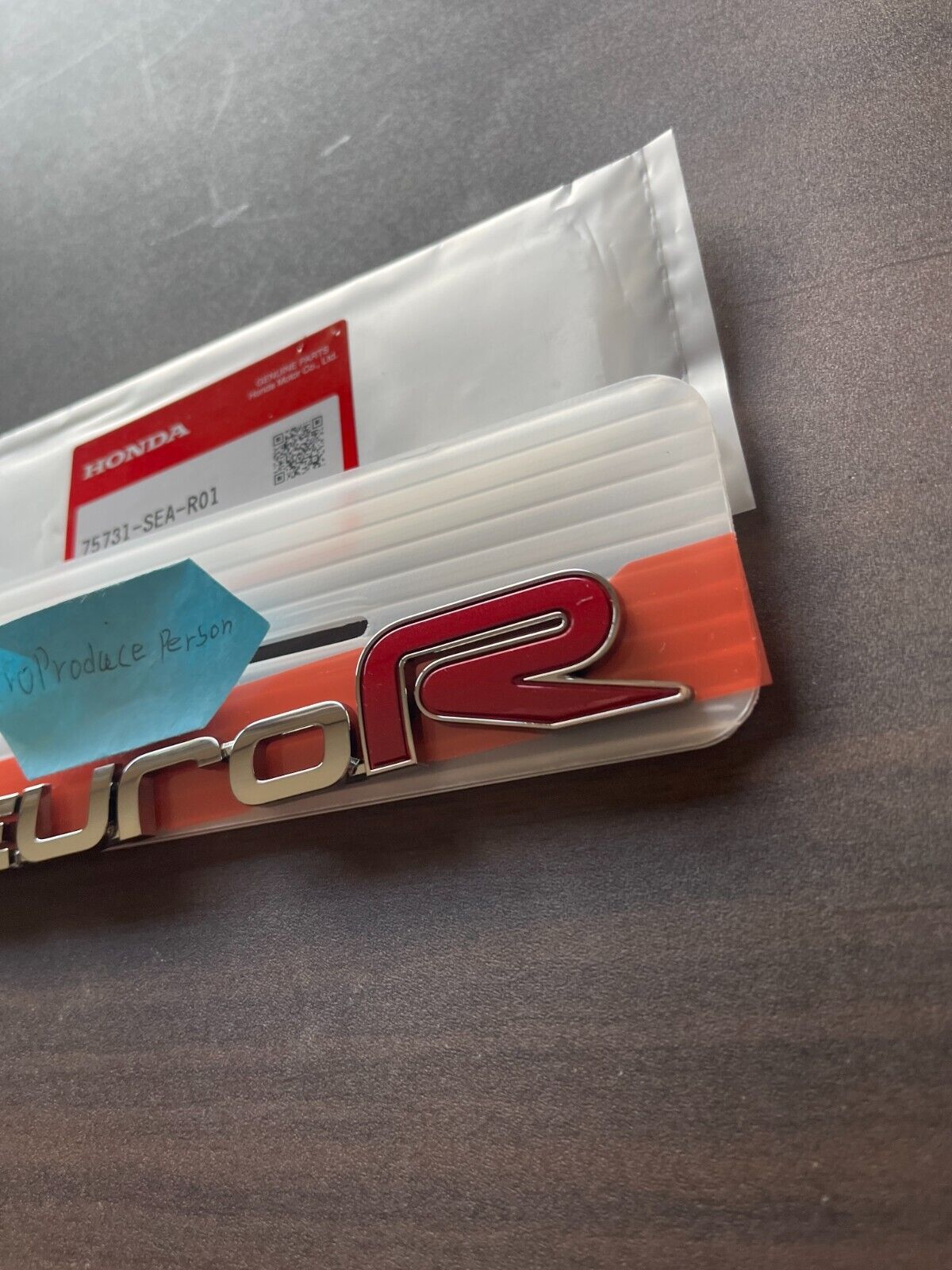 Genuine HONDA Euro R Emblem Acura TSX Accord CL7 OEM JDM CL8 CL9 EK9 EP3 DC5 NEW
