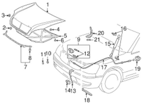 GENUINE TOYOTA HOOD LOCK REPLEASE CONTROL CABLE 01-06 LEXUS LS430 53630-50060