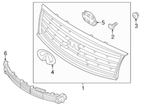GENUINE NISSAN OEM INFINITI 2015-2019 Q70 Q70L FRONT EMBLEM 62890-4AM0A