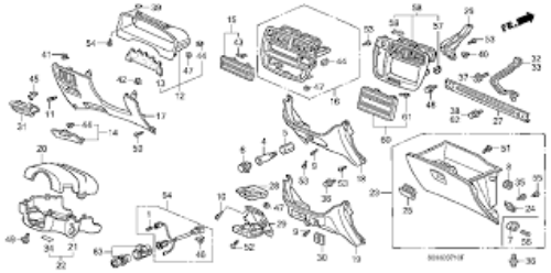 Honda OEM 94-01 Acura Integra Double Din Radio Delete Block Off Plate DC2 Type R