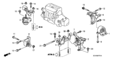 Genuine Honda OEM CR-V Engine Mount Torque Strut Rear Element 50810-S7D-003