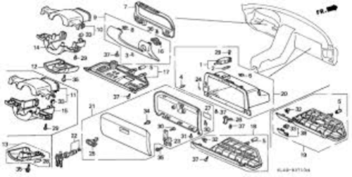 Genuine HONDA OEM NSX LHD Instrument Driver Lower Panel Assy 77210-SL0-A01ZA