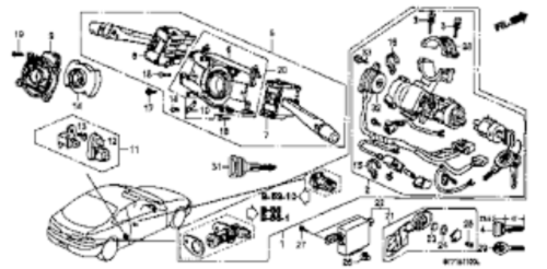 Genuine HONDA OEM Integra DC2 TYPE-R Blank Master Key 35113-ST7-Z01