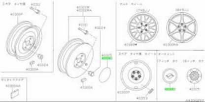 Genuine Nissan OEM BNR32 Skyline GT-R GTS Wheel Center Cap 40342-04U10 4Pcs