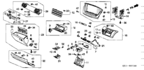 Genuine HONDA OEM FR-V Panel Comp Instrument Center 77251-SJD-003ZA