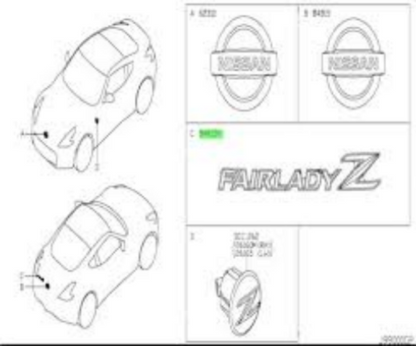 Genuine Nissan OEM Z"Fairlady Z" Emblem 84895-6GP1A