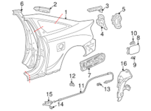 Genuine TOYOTA OEM 2000-2005 CELICA Fuel Door Lid Assembly 77350-20311
