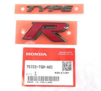 Genuine Honda OEM CIVIC TYPE-R FK8 Emblem Front TypeR Plate 75732-TGH-A01