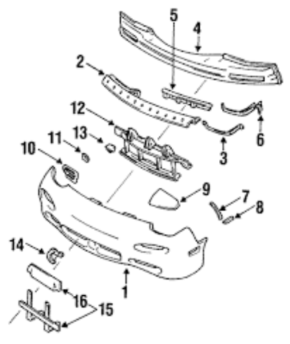 Genuine MAZDA OEM RX-7 FD3S Front Bumper Mount Retainer set