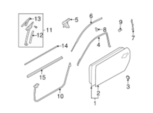 GENUINE NISSAN OEM FINITI G37 Q60 LEFT SIDE UPPER DOOR WEATHERSTRIP 76861-JL00A