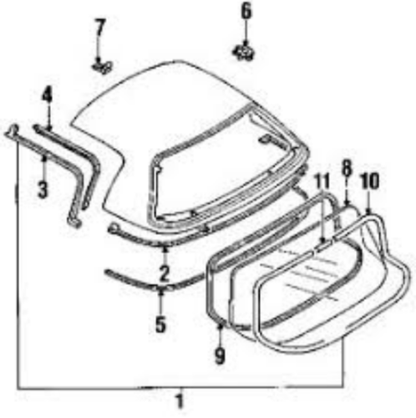 Genuine MAZDA OEM MX-5 MIATA Rear Glass Hardtop Window Molding NAY1-63-930