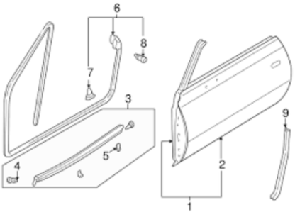 Genuine MAZDA MIATA MX5 WEATHERSTRIP SEALS DOOR GLASS WINDOW LEFT ＆ RIGHT SET