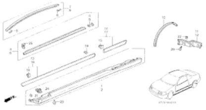 Genuine HONDA ACURA 3-Door Integra DC1 DC2 Front Door & Roof Molding Rh & Lh SET