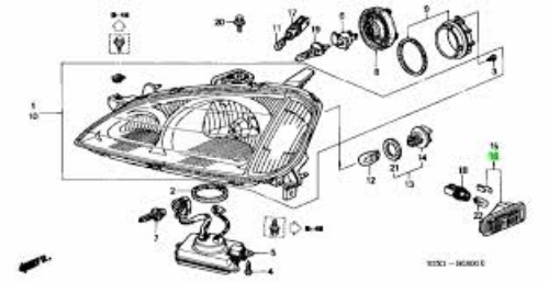 Genuine HONDA CIVIC EK9 TYPE-R Side Maeker Turn Set 33851-S2H-G01 33801-S2H-G01