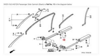 Genuine Honda OEM ACURA NSX NA# 90-05 Right Side Black Garnish 84201-SL0-A01ZA
