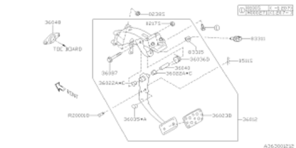 Genuine Subaru OEM Aluminum Brake Pedal Pad Cover 36023KE000