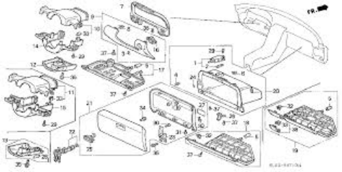 Genuine HONDA OEM NSX LHD Instrument Driver Lower Panel Assy 77210-SL0-A01ZA