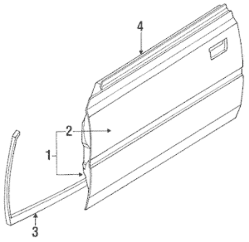 Genuine Nissan OEM Silvia S13 180SX 240SX Front Door Outside Moulding RH & LH