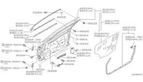 Genuine NISSAN OEM Hinge Assembly Rear Door Lower Right-hand 82420-2J00A