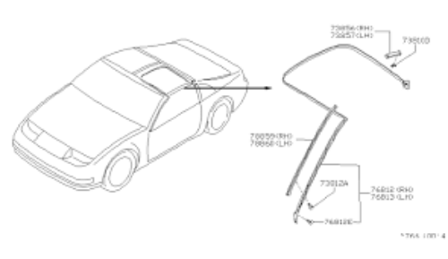 Genuine NISSAN FAIRLADY Z 300ZX Z32 90-96 Roof Drip Molding T-Top Rear Rh&Lh SET