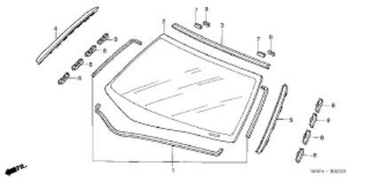 Genuine HONDA Integra DC5 ACURA RSX Upper & Rh & Lh SET Front Windshield Molding