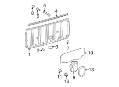 Genuine TOYOTA OEM 04-09 4RUNNER INNER BACK DOOR GLASS WEATHERSTRIP 68291-35021