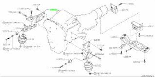 Genuine Nissan 2009-13 AWD G37 3.7 V6 ENGINE-Front mount bracket RH 11232-JK50A