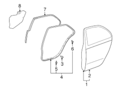 GENUINE TOYOTA OEM LEXUS 01-06 LS430 RIGHT REAR DOOR UPPER WEATHERSTRIP