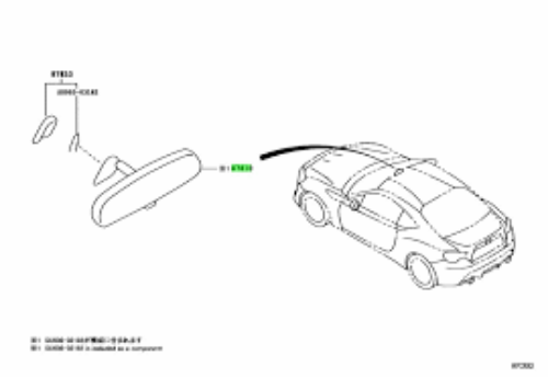 Genuine TOYOTA OEM FR-S 86 GT86 Subaru BRZ ZN6 Frame Less Room Rear View Mirror