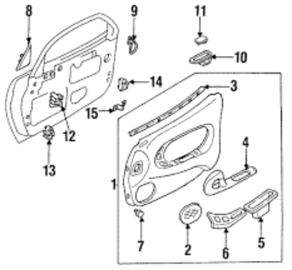 Genuine MAZDA OEM RX-7 FD3S Inner Sail Garnish Door Corner Trim Cover Lh&Rh SET