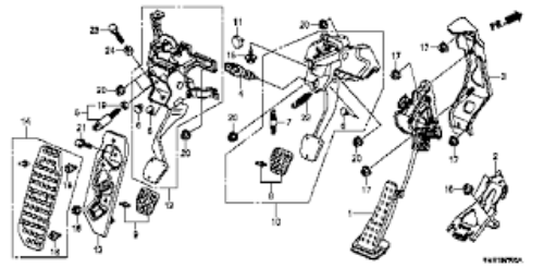 Genuine HONDA OEM ACURA Integra DC5 RSX Accord Civic Brake Clutch Pedal Pads