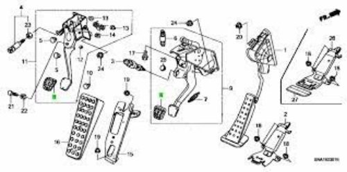 Genuine Honda OEM Civic FD2 Type-R Brake & Clutch Pedal Pad 46545-SNW-J21 x2 F/S